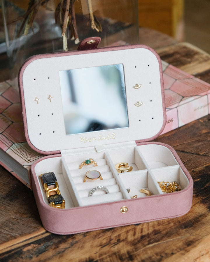 Brigitte Velvet Travel Jewelry Box