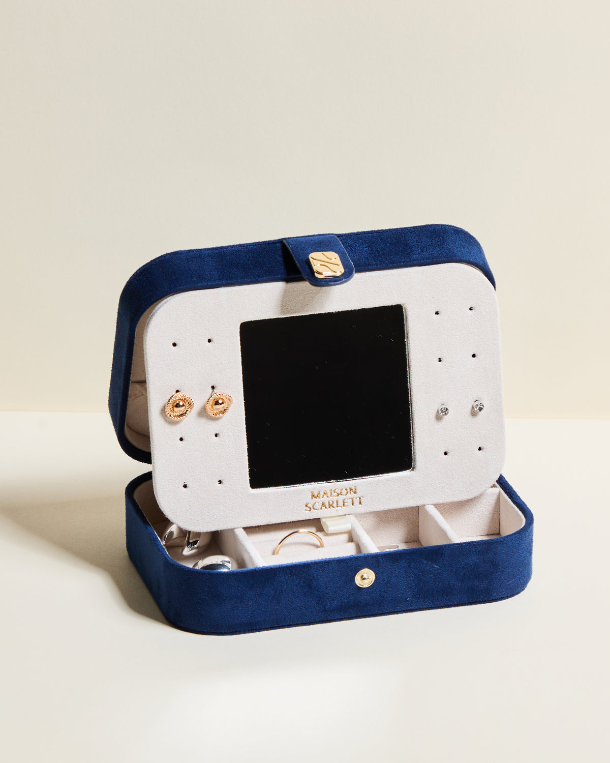 Boîte à bijoux de voyage Brigitte en velours