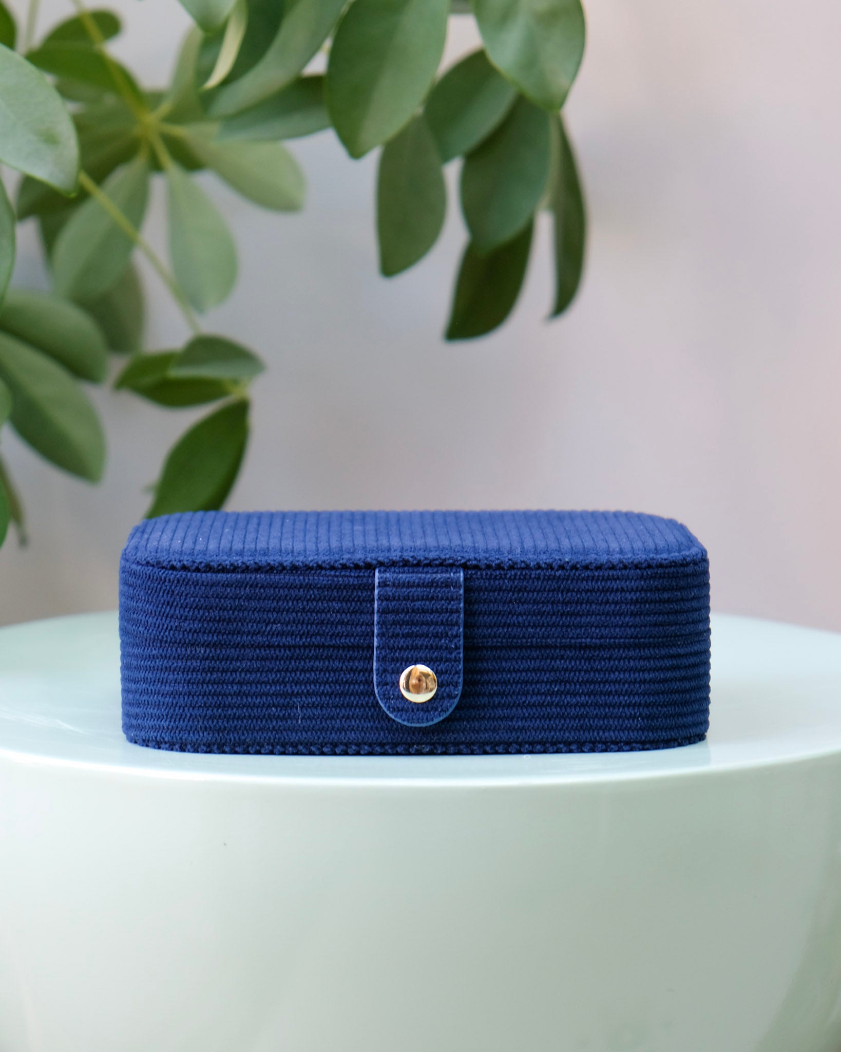 Brigitte corduroy travel jewelry box
