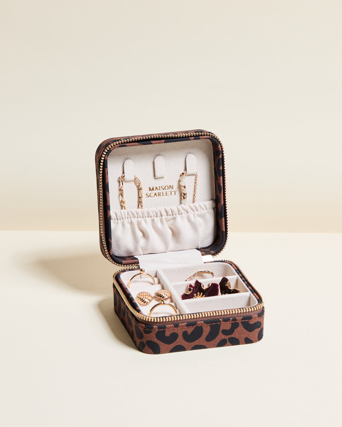 Boîte à bijoux de voyage Corinne Léopard