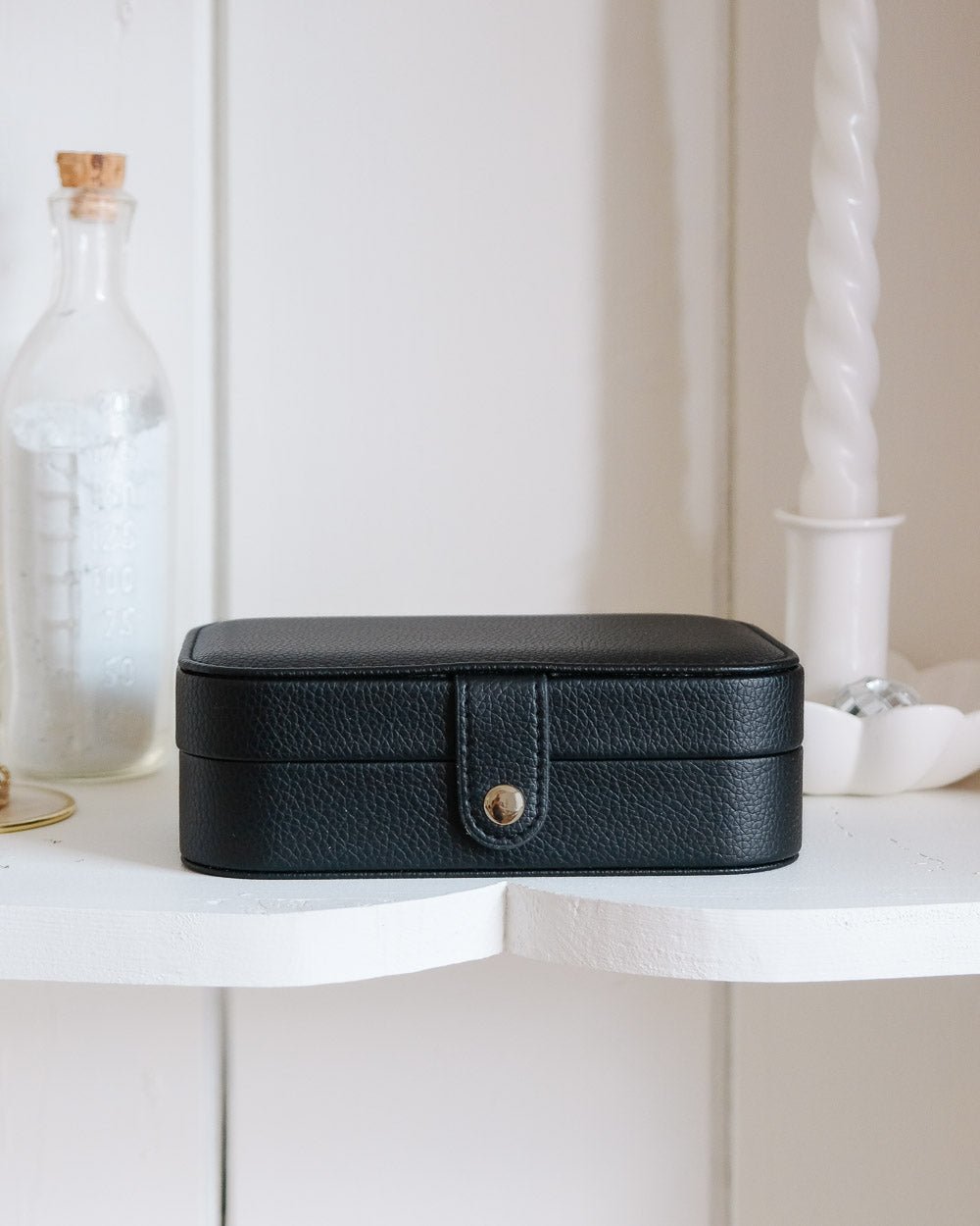 Brigitte leather travel jewelry box