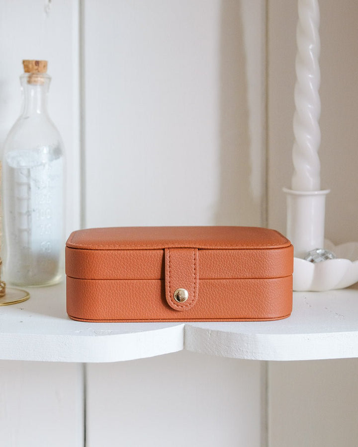 Brigitte leather travel jewelry box