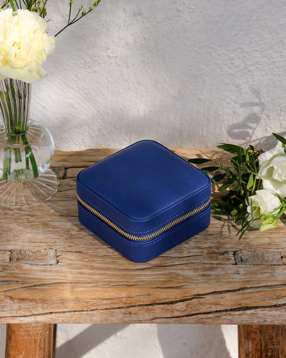 Corinne leather travel jewelry box