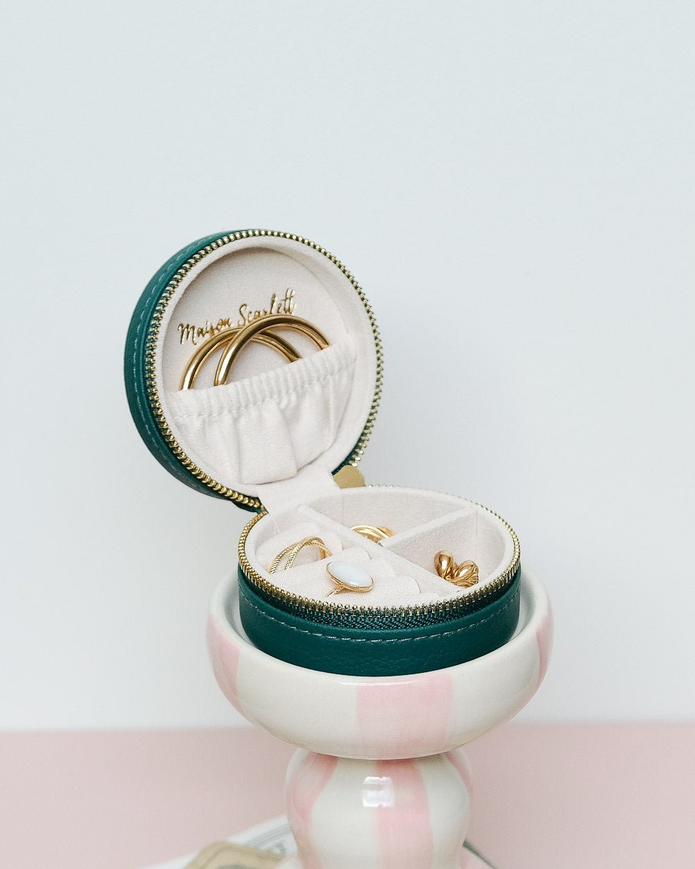 Yvonne PU leather travel jewelry box