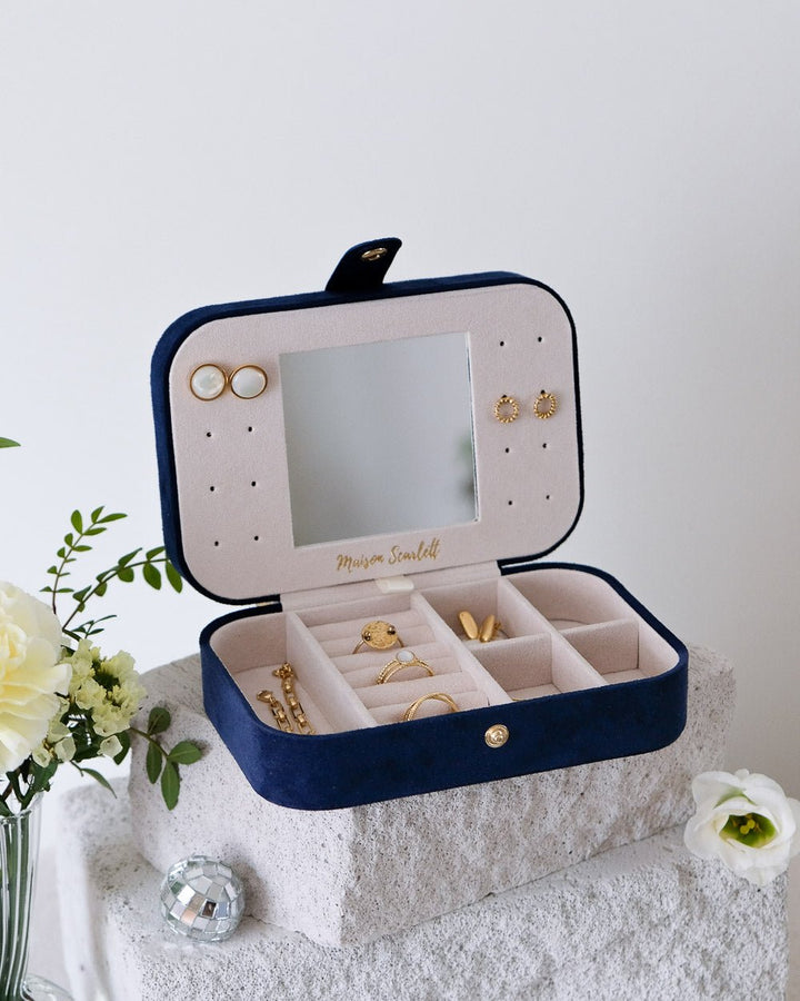 Brigitte Velvet Travel Jewelry Box