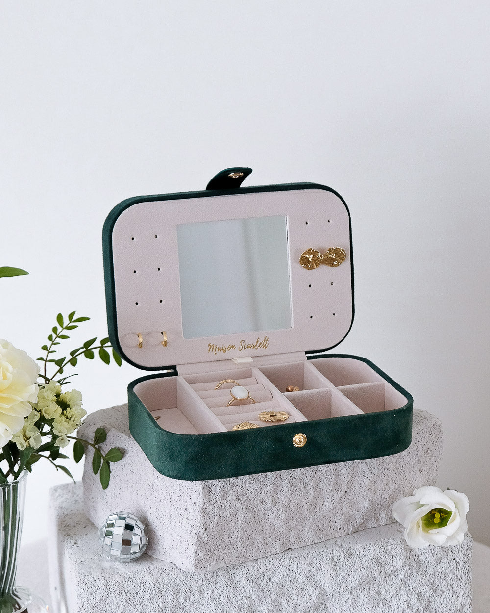 Brigitte Velvet Travel Jewelry Box