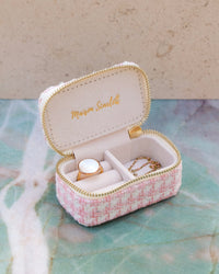 Mini boîte à bijoux de voyage Marie en pied-de-poule - outlet