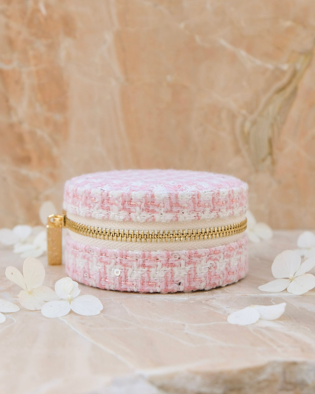 Boîte à bijoux de voyage Yvonne en pied-de-poule