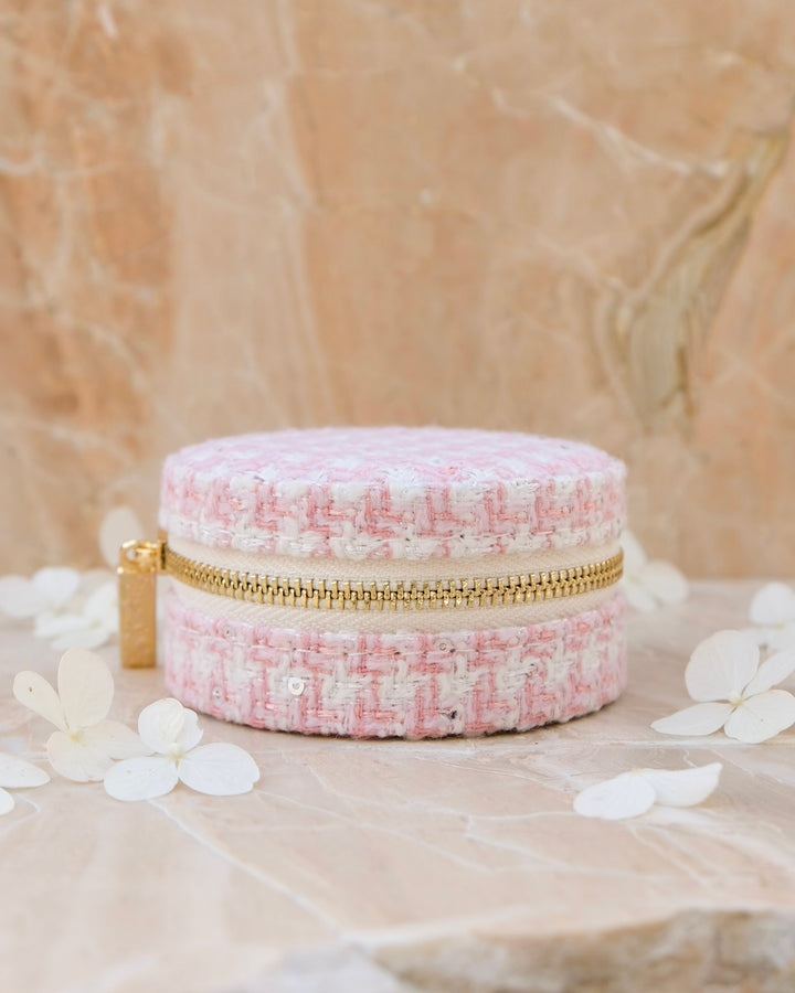 Boîte à bijoux de voyage Yvonne en pied-de-poule