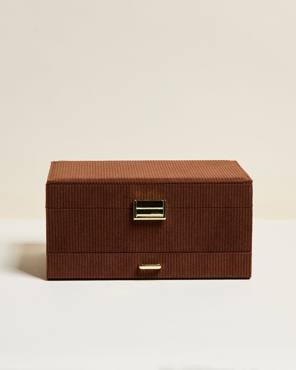 Boîte à bijoux Denise en velours côtelé