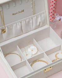 Boîte à bijoux Louise effet lin - outlet