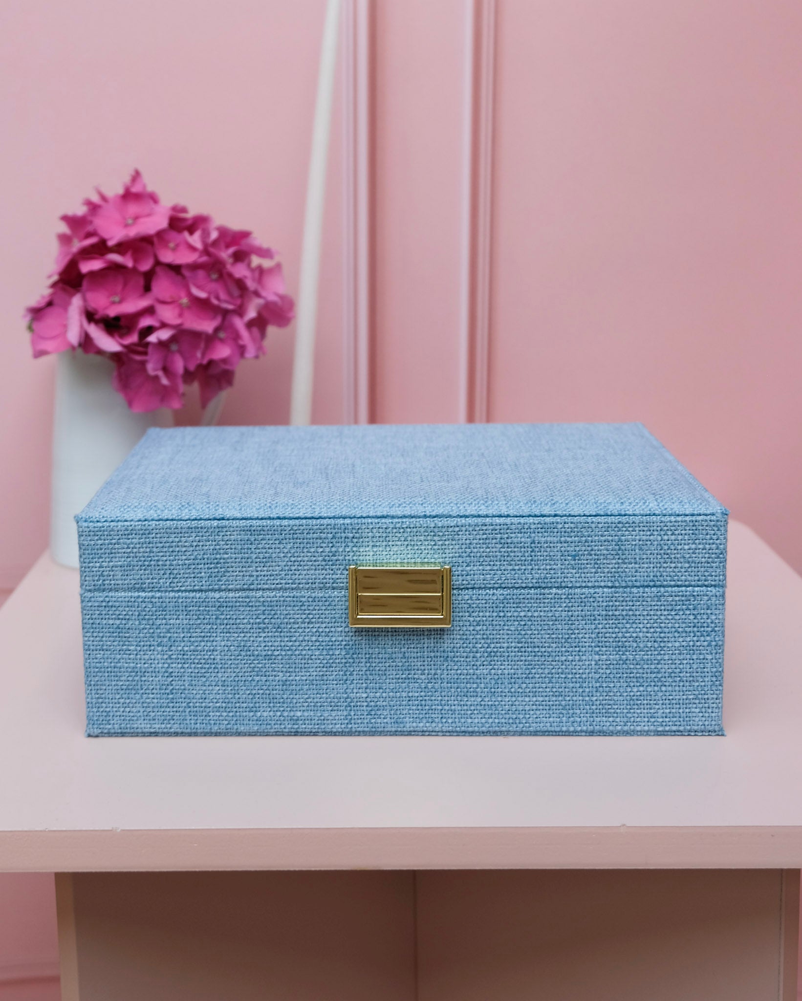 Louise linen effect jewelry box