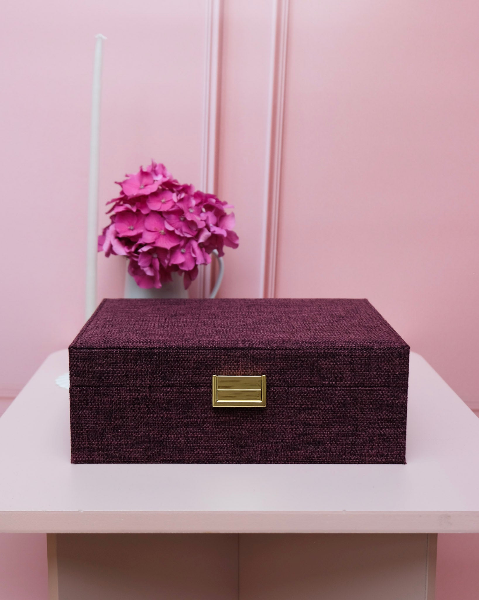 Louise linen effect jewelry box