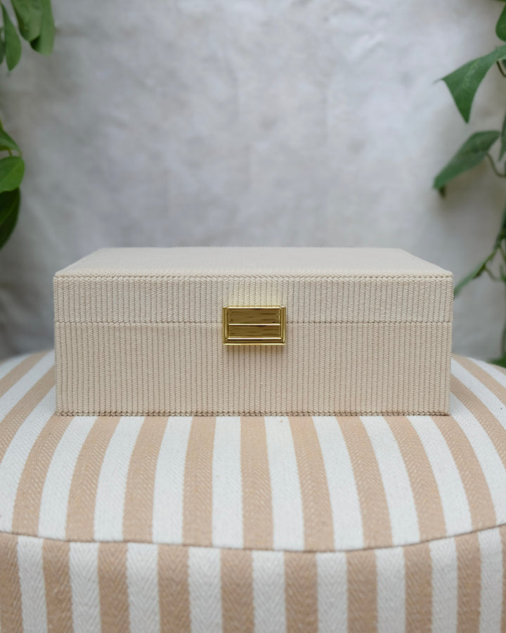 Boîte à bijoux Louise en velours côtelé