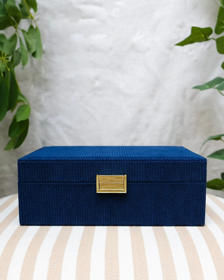 Boîte à bijoux Louise en velours côtelé