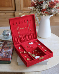 Boîte à bijoux Anne en velours - outlet