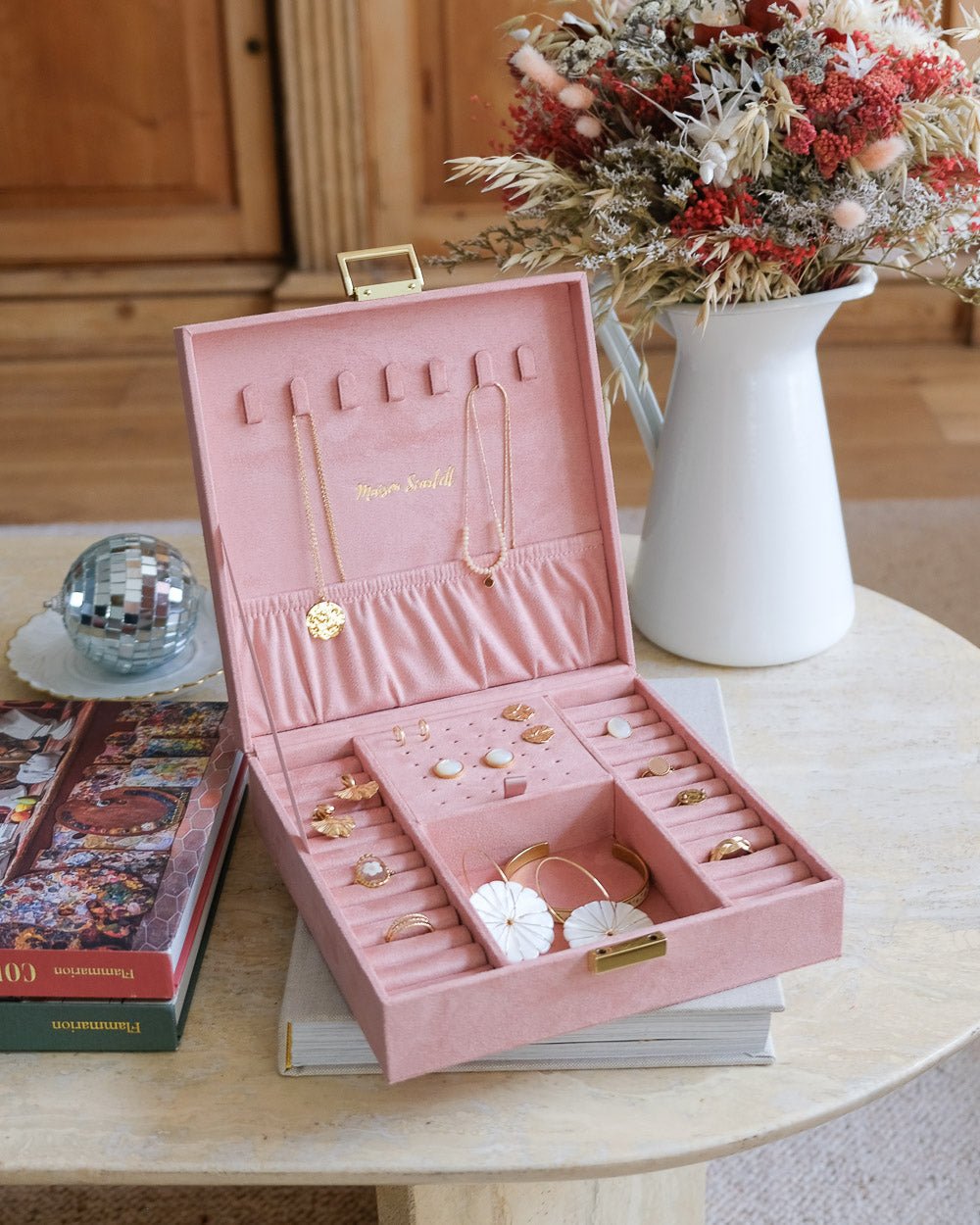 Boîte à bijoux Anne en velours - outlet