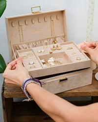 Boîte à bijoux Louise en velours - outlet