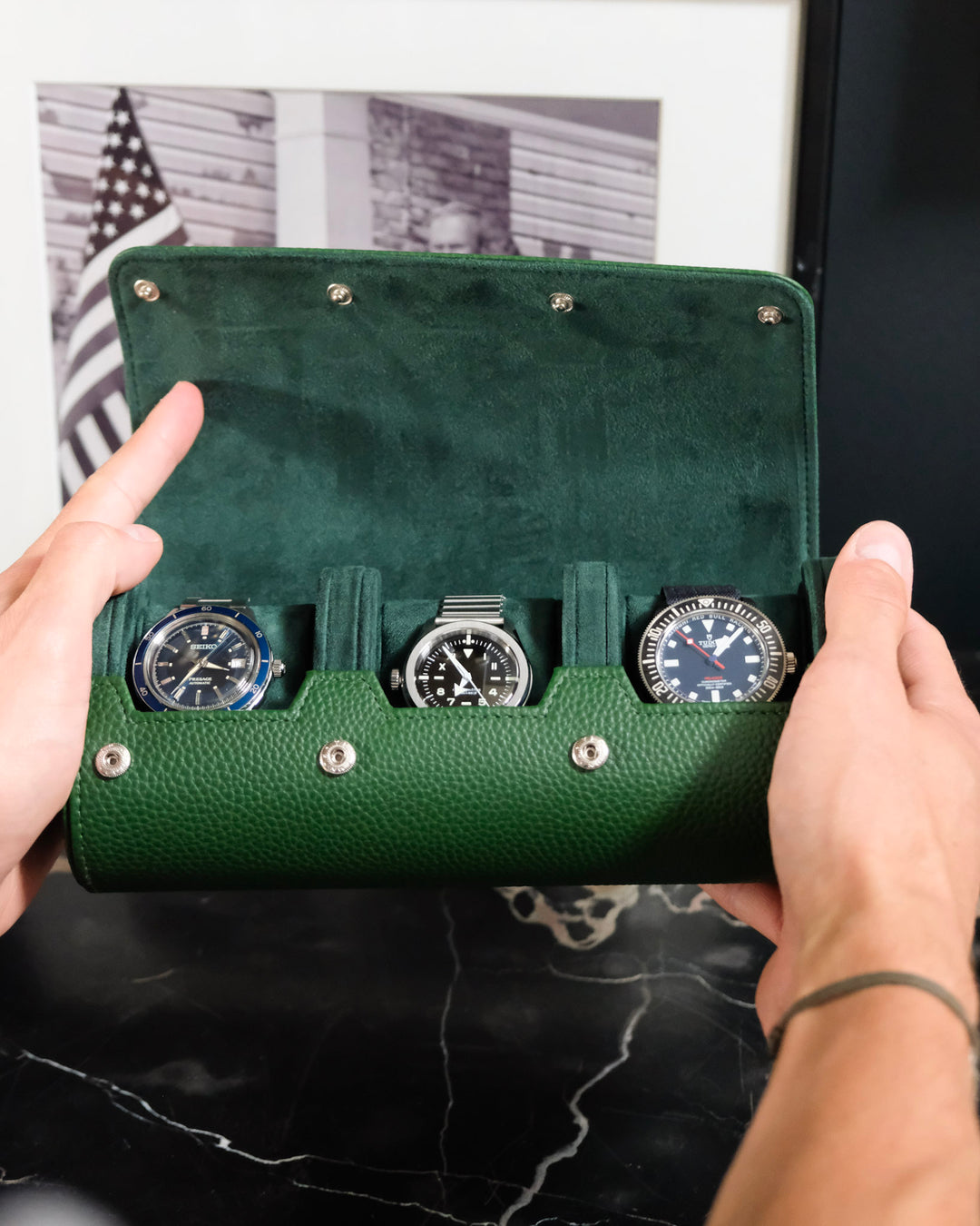 Scatola per orologi da viaggio James a 3 slot