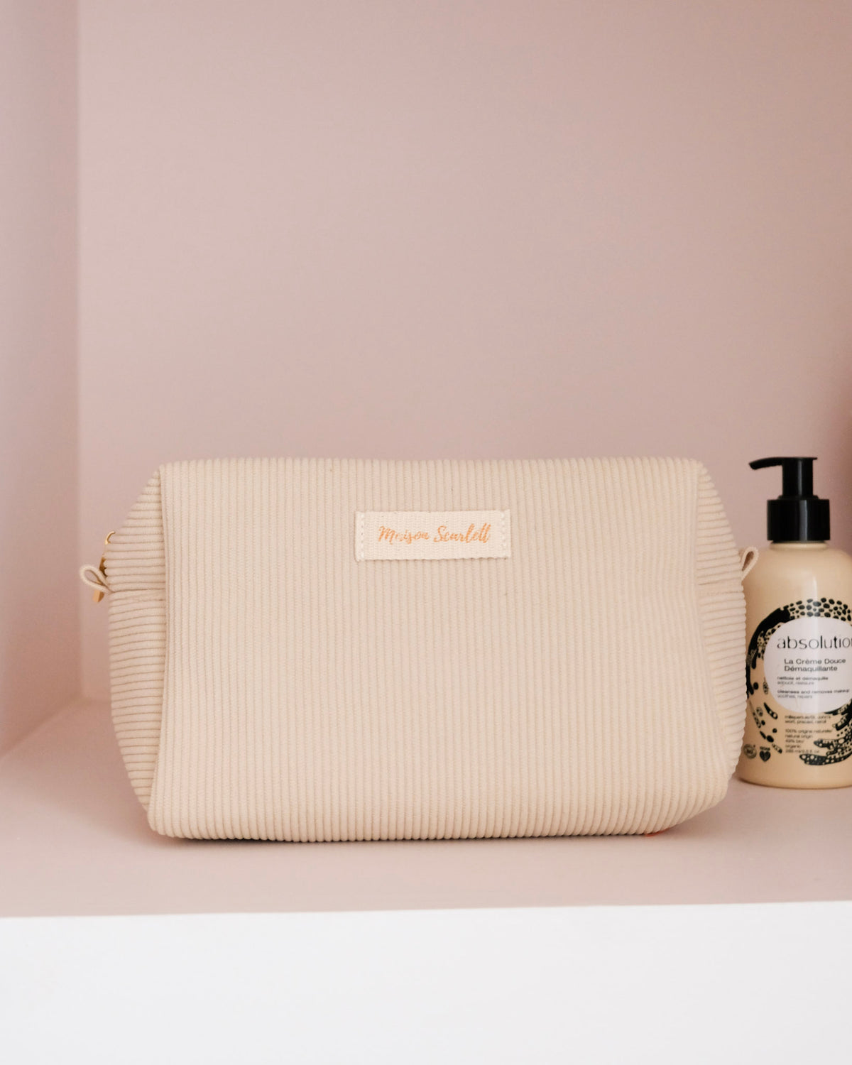 Trousse de toilette Charlotte en velours côtelé - outlet