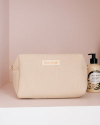 Trousse de toilette Charlotte en velours côtelé - outlet