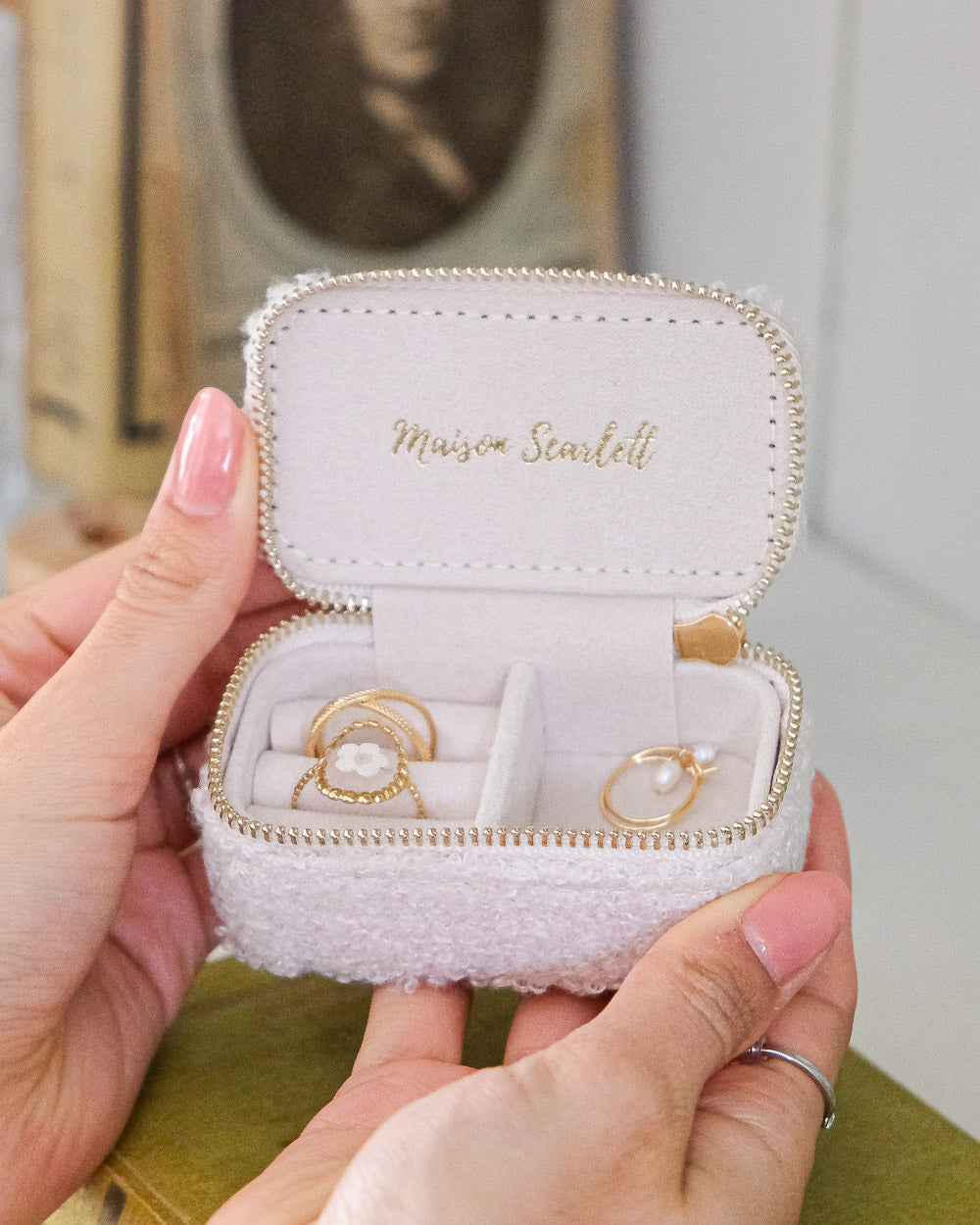 Marie Teddy Mini Travel Jewelry Box Maison Scarlett