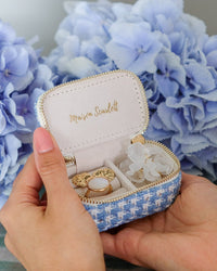 Mini boîte à bijoux de voyage Marie en pied-de-poule - outlet