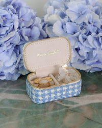 Mini boîte à bijoux de voyage Marie en pied-de-poule - outlet