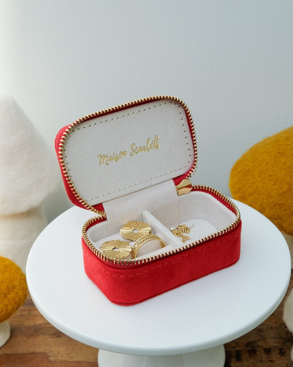 Mini boîte à bijoux de voyage Marie en velours - outlet