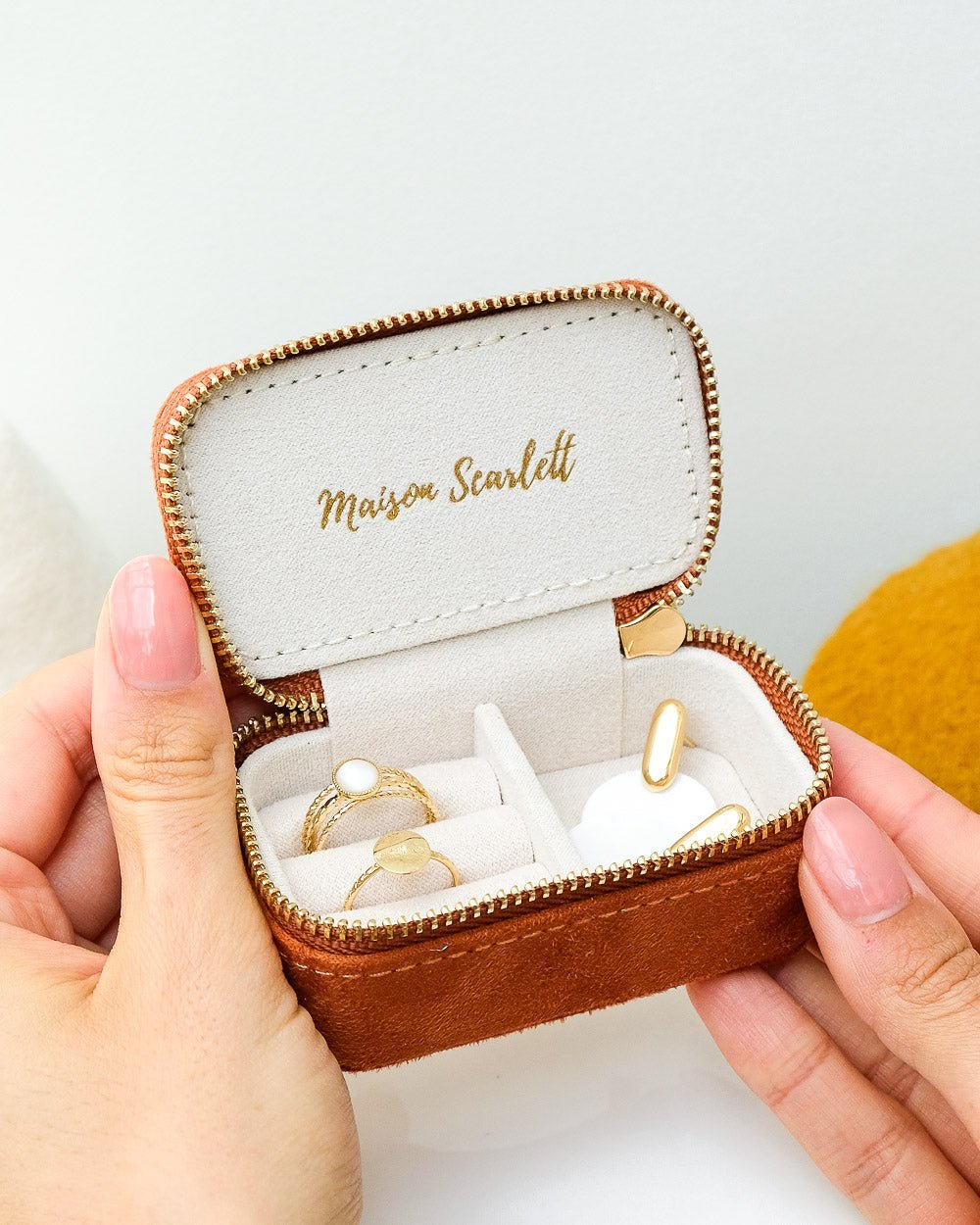 Mini Marie Velvet Travel Jewelry Box Maison Scarlett