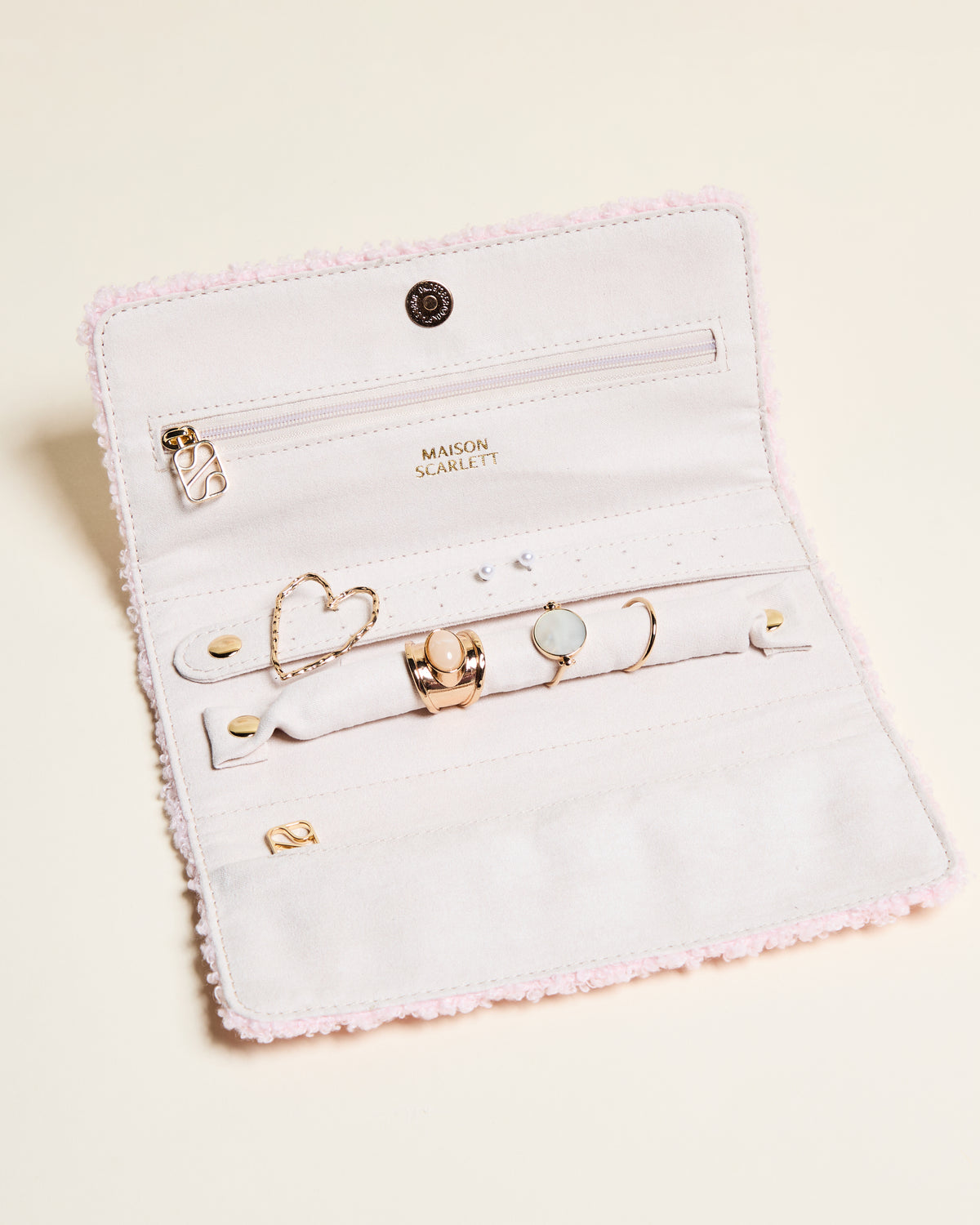 Pochette à bijoux Catherine en bouclette