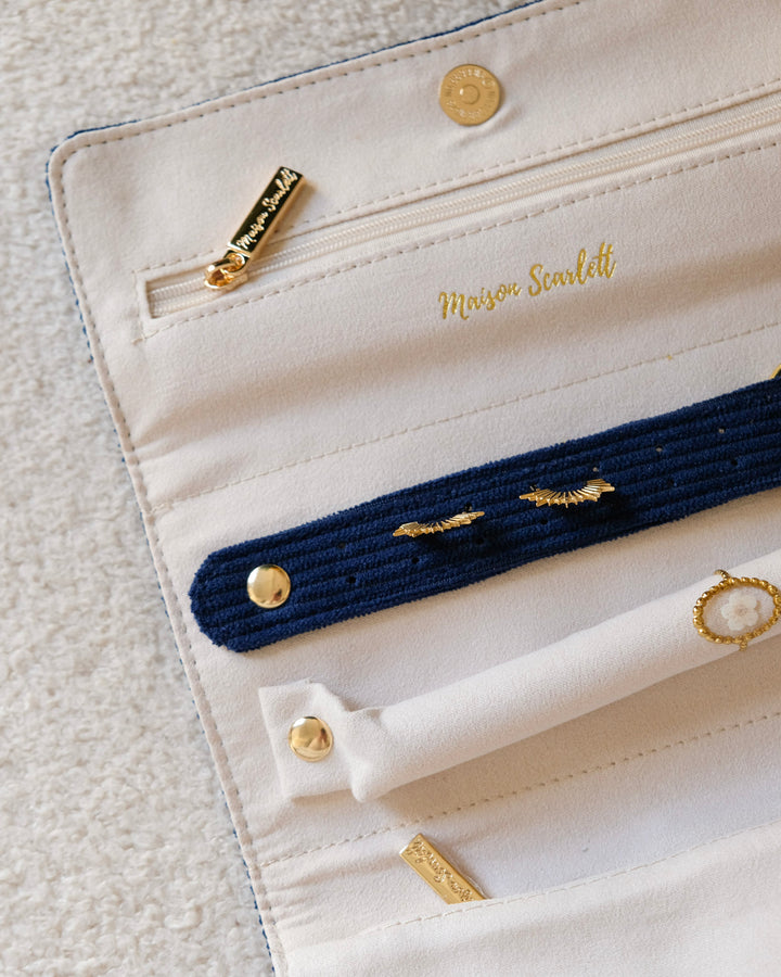 Pochette à bijoux Catherine en velours côtelé