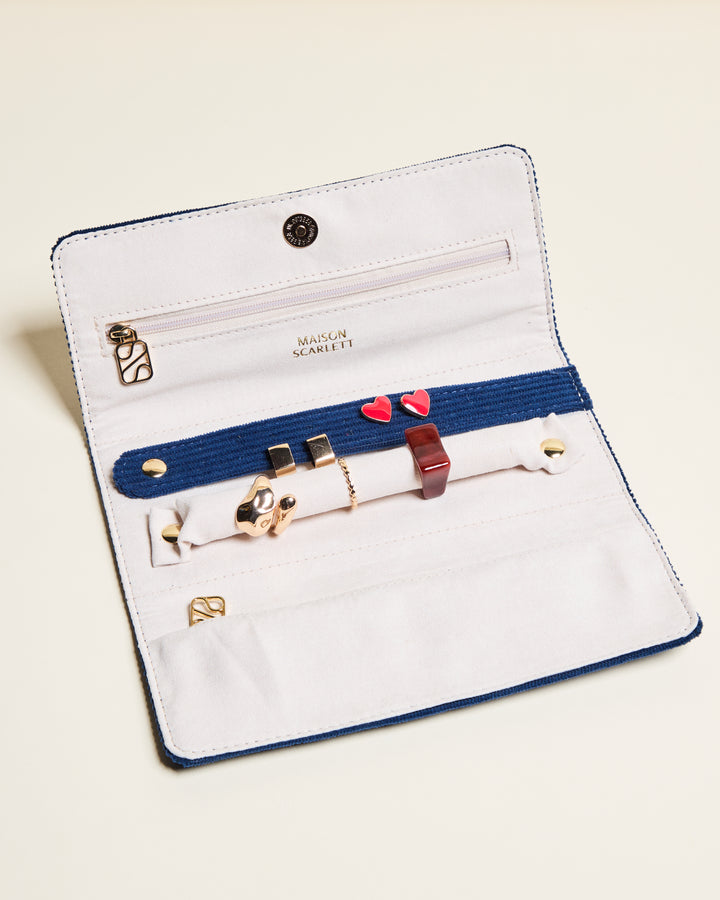 Pochette à bijoux Catherine en velours côtelé