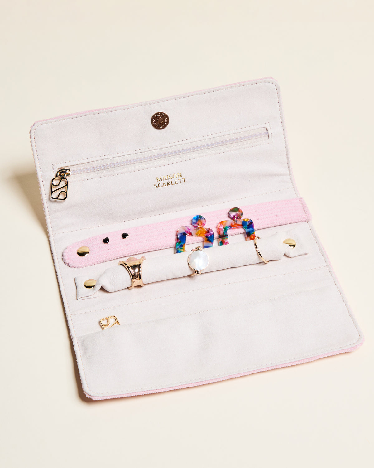 Pochette à bijoux Catherine en velours côtelé