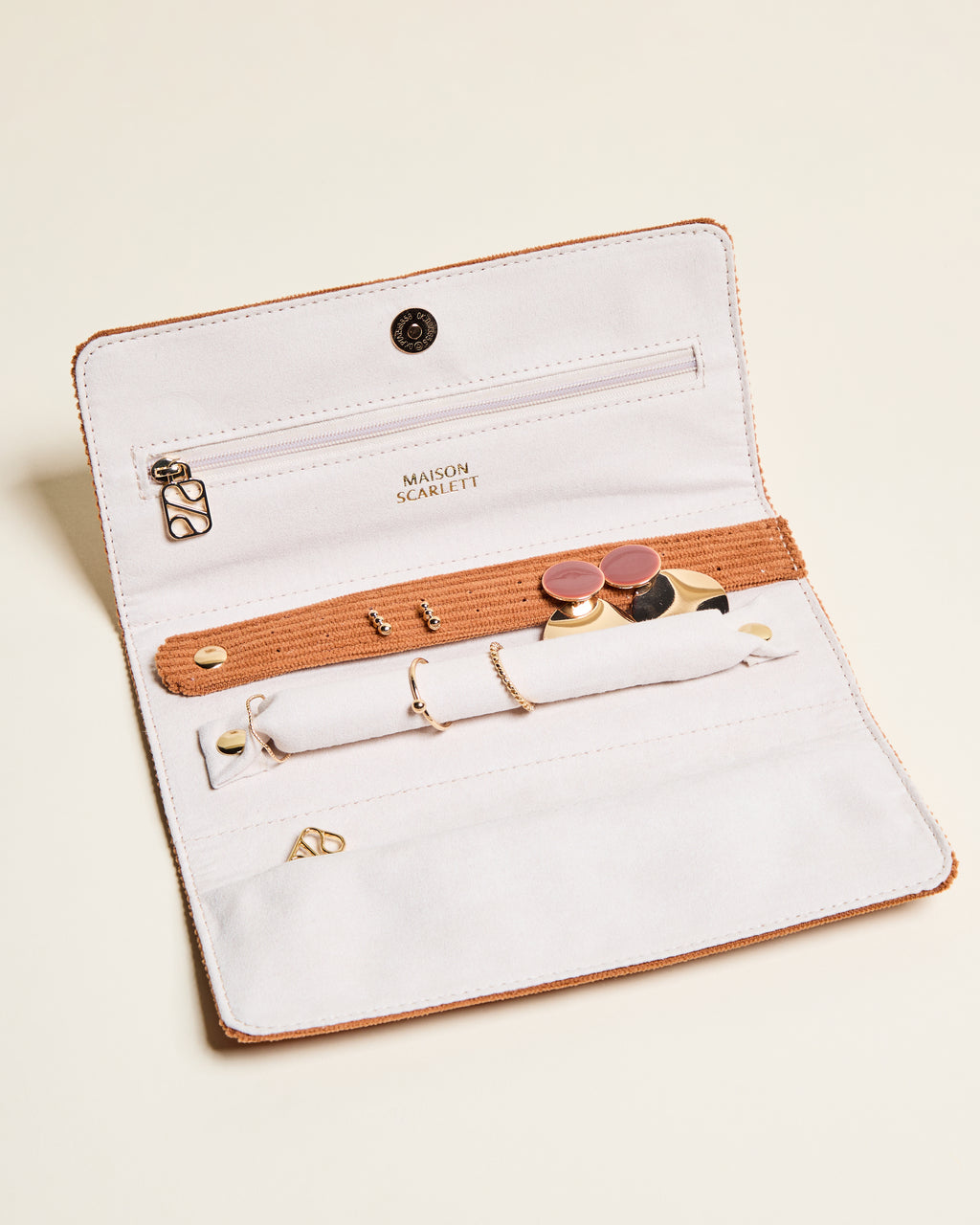 Pochette à bijoux Catherine en velours côtelé