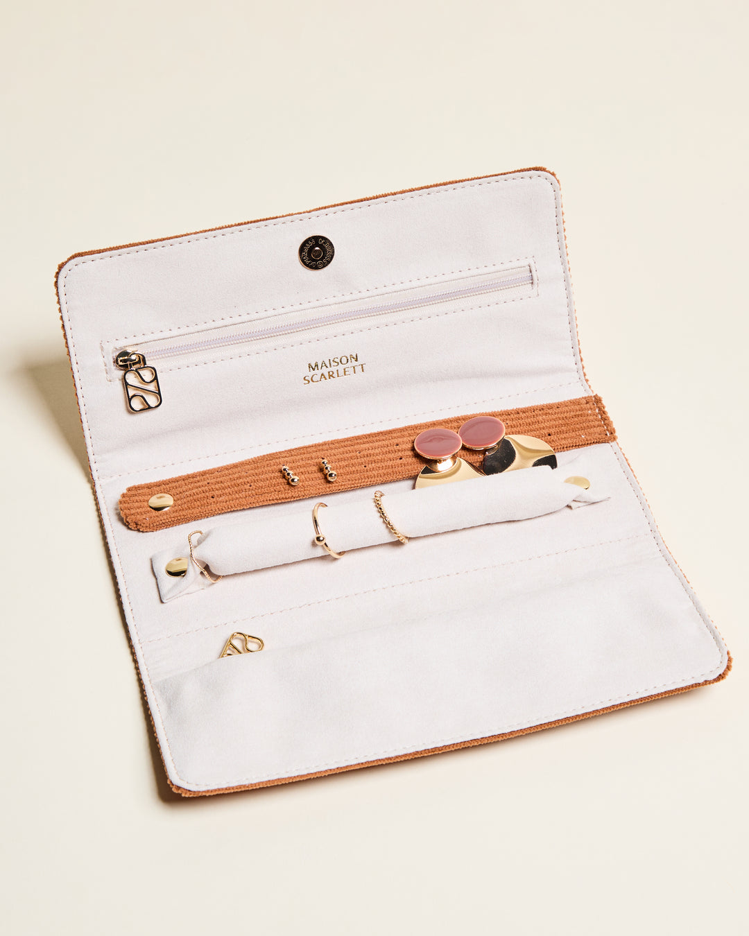 Pochette à bijoux Catherine en velours côtelé