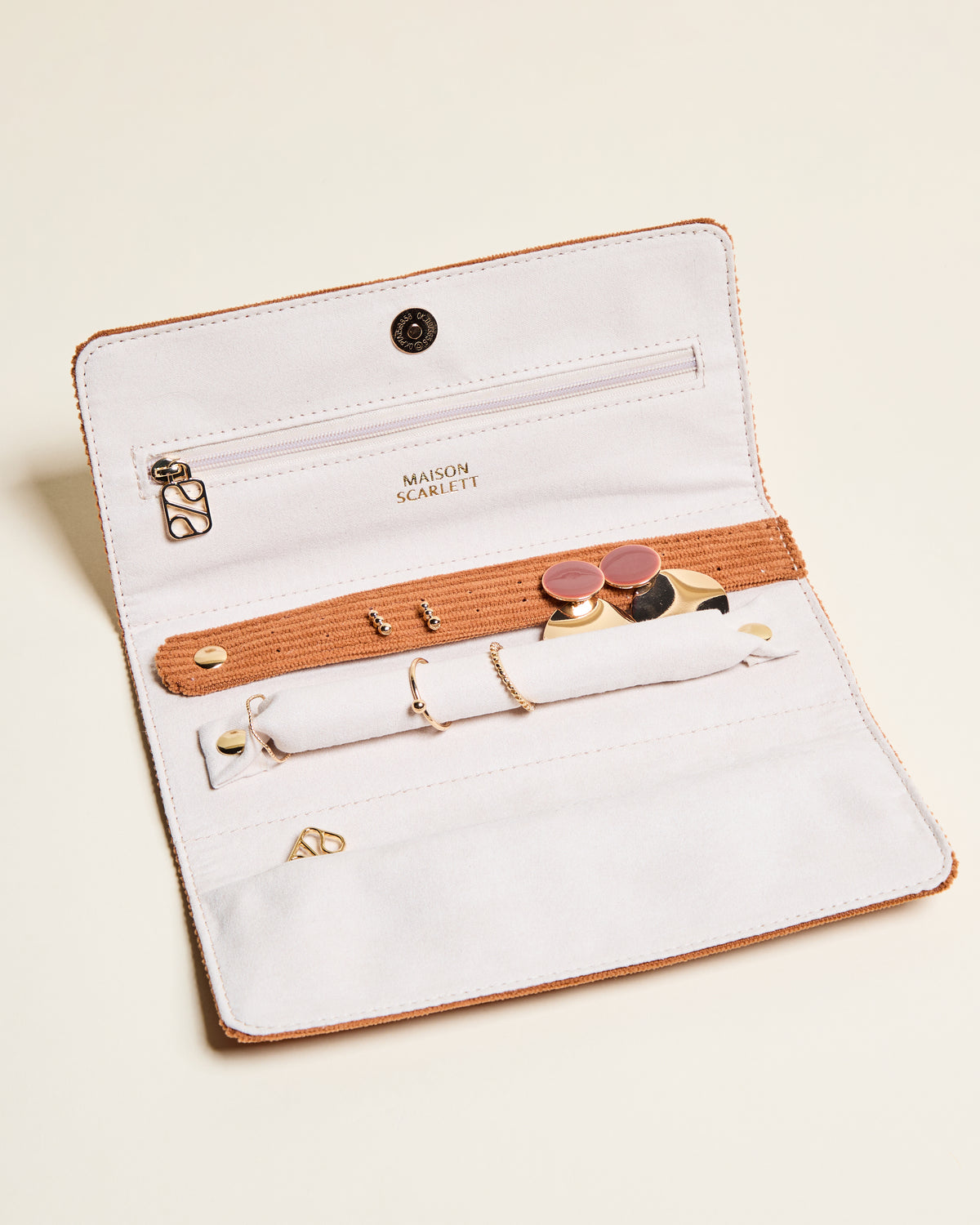 Pochette à bijoux Catherine en velours côtelé