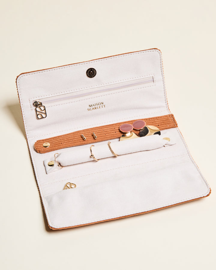 Pochette à bijoux Catherine en velours côtelé