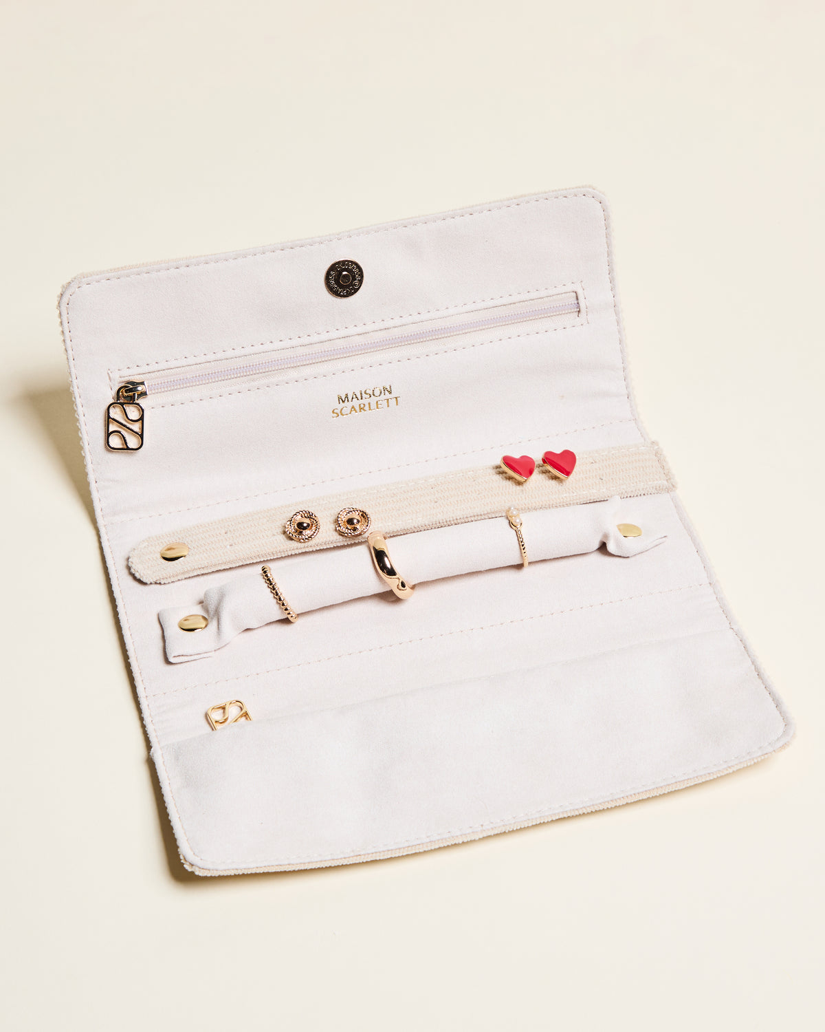 Pochette à bijoux Catherine en velours côtelé