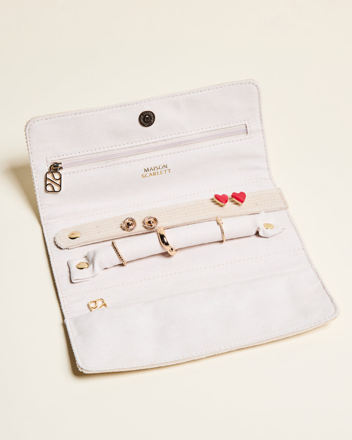 Pochette à bijoux Catherine en velours côtelé