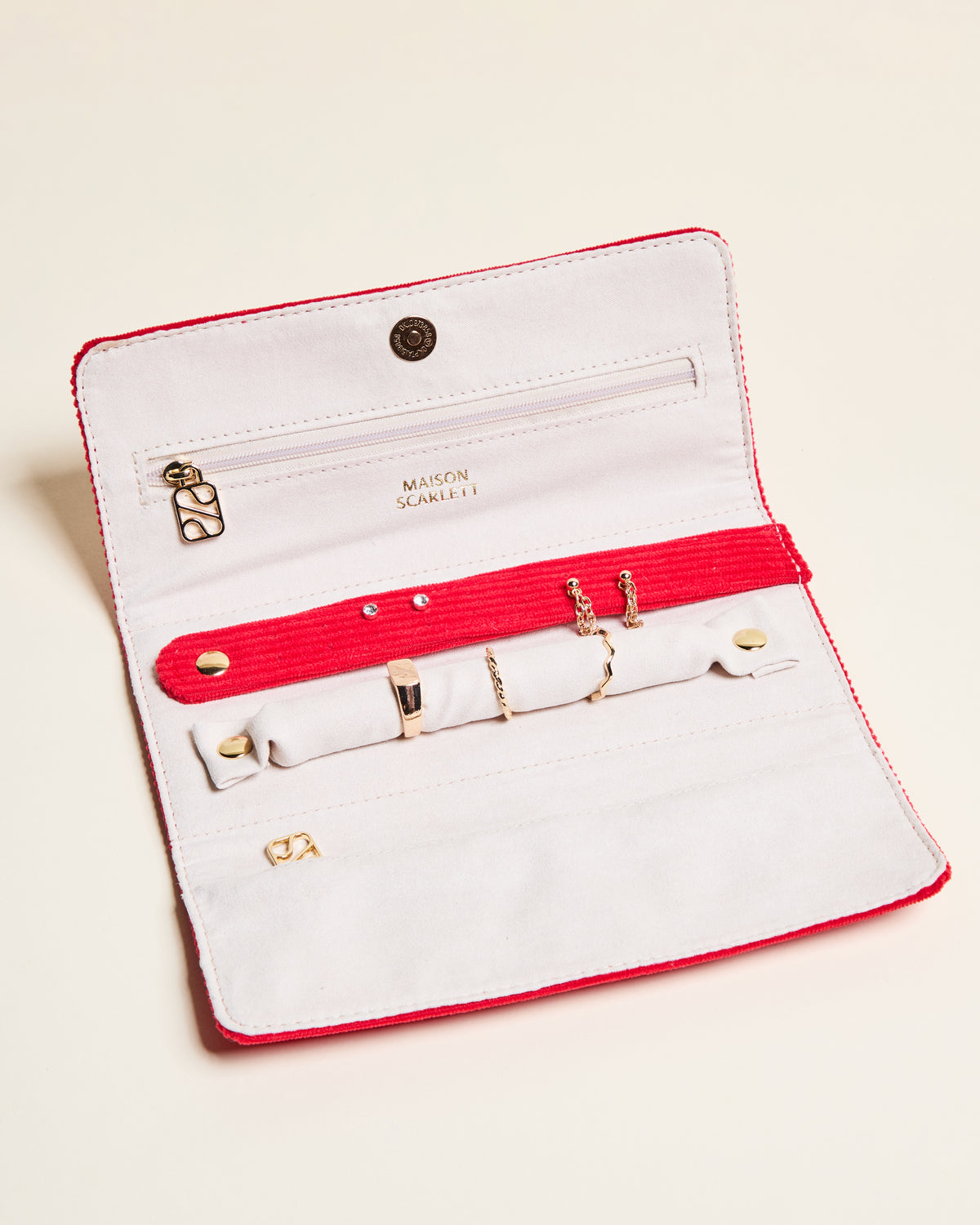 Pochette à bijoux Catherine en velours côtelé