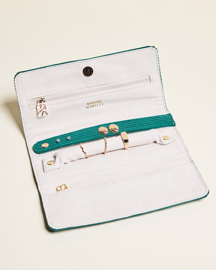 Pochette à bijoux Catherine en velours côtelé