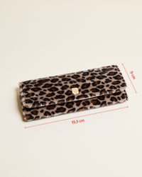 Pochette à bijoux Catherine en velours léopard