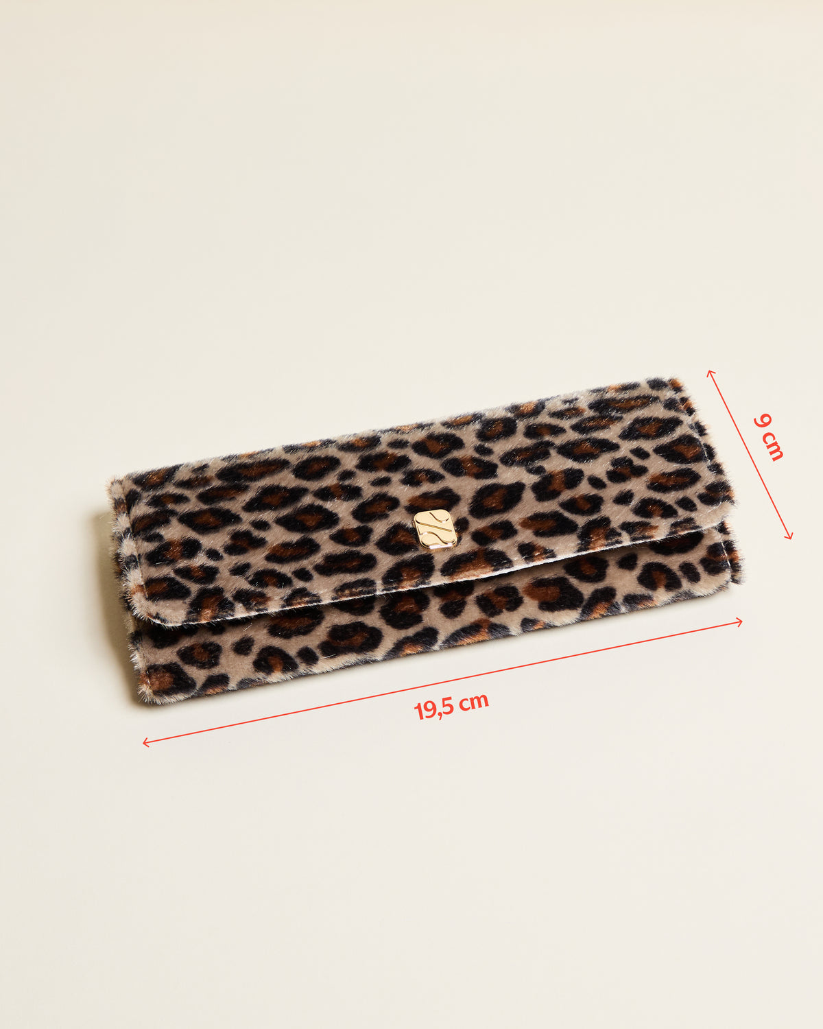 Pochette à bijoux Catherine en velours léopard