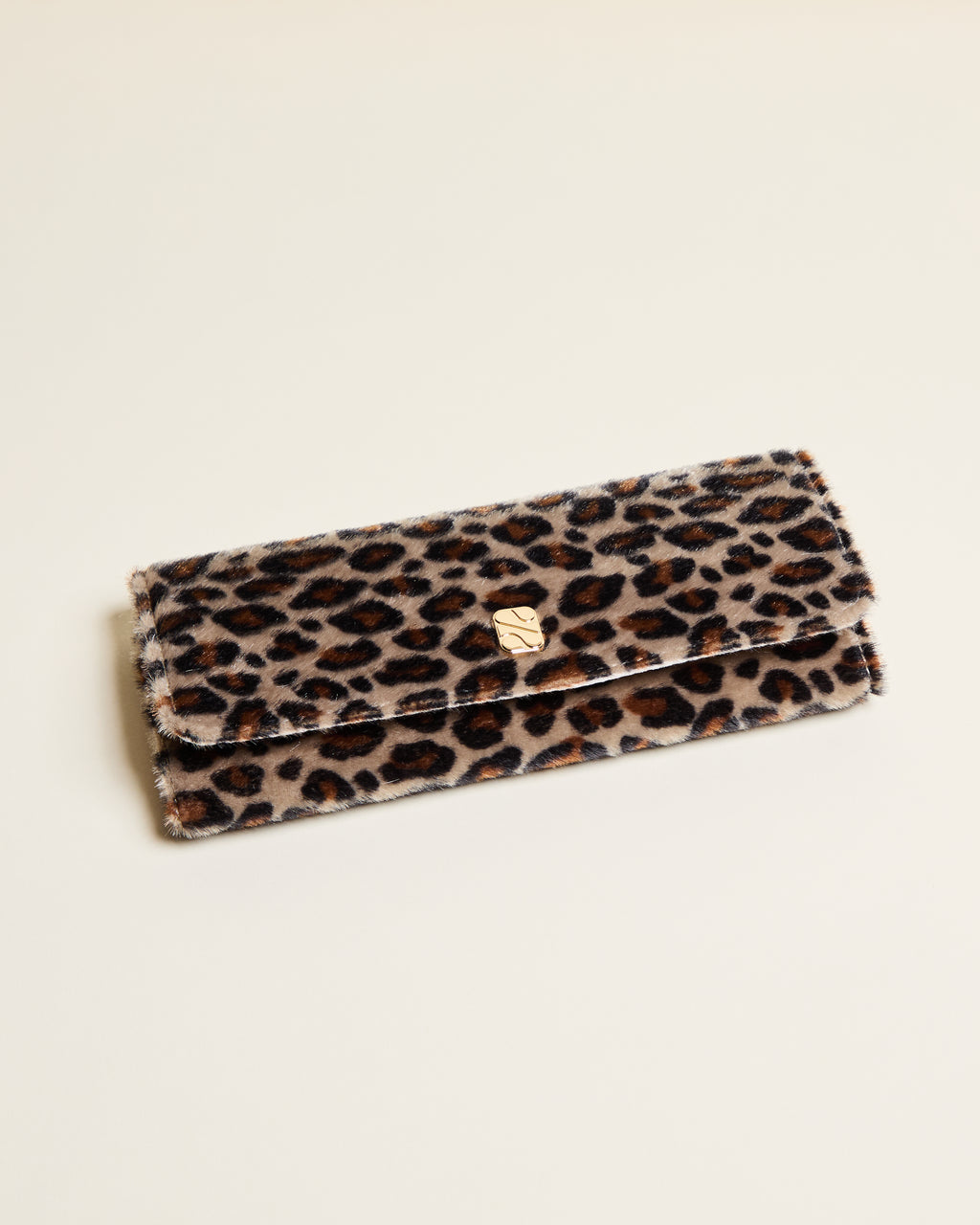Pochette à bijoux Catherine en velours léopard