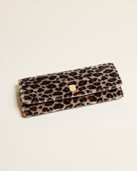 Pochette à bijoux Catherine en velours léopard