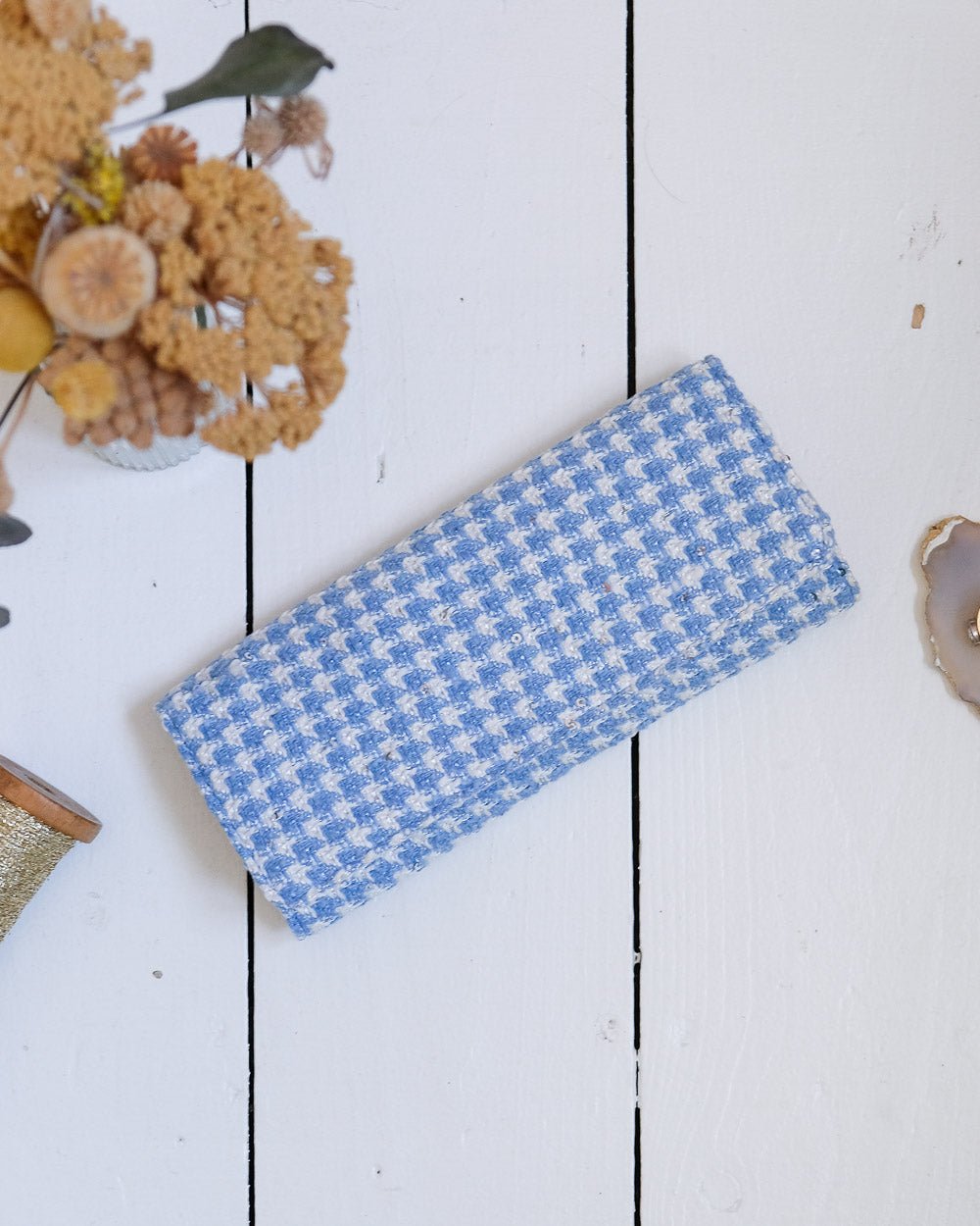 Catherine houndstooth travel jewelry pouch