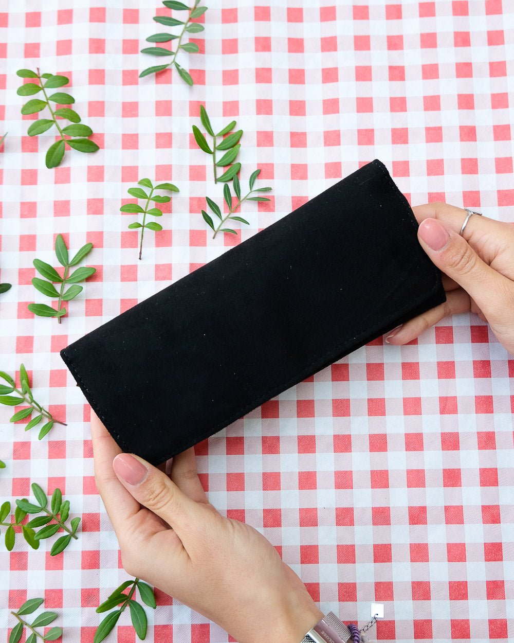 Catherine velvet travel jewelry pouch