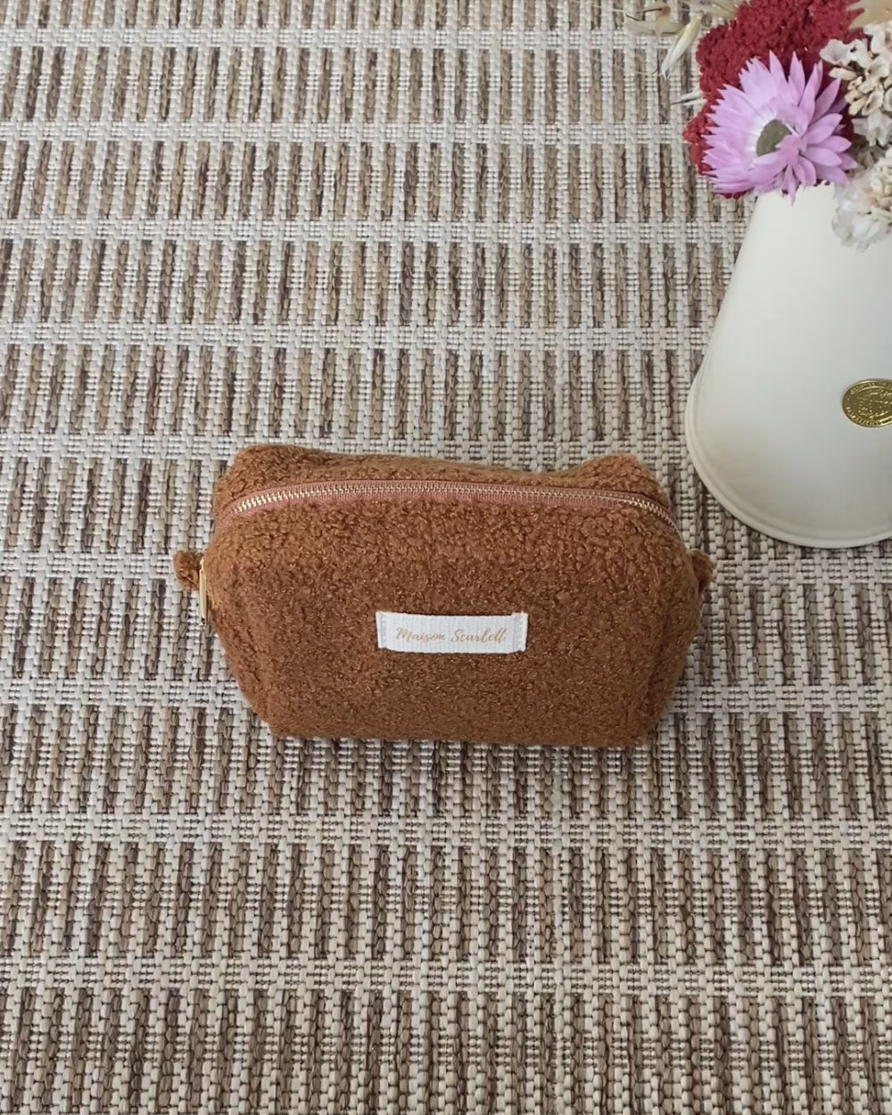 Trousse de toilette Charlotte en velours côtelé - outlet
