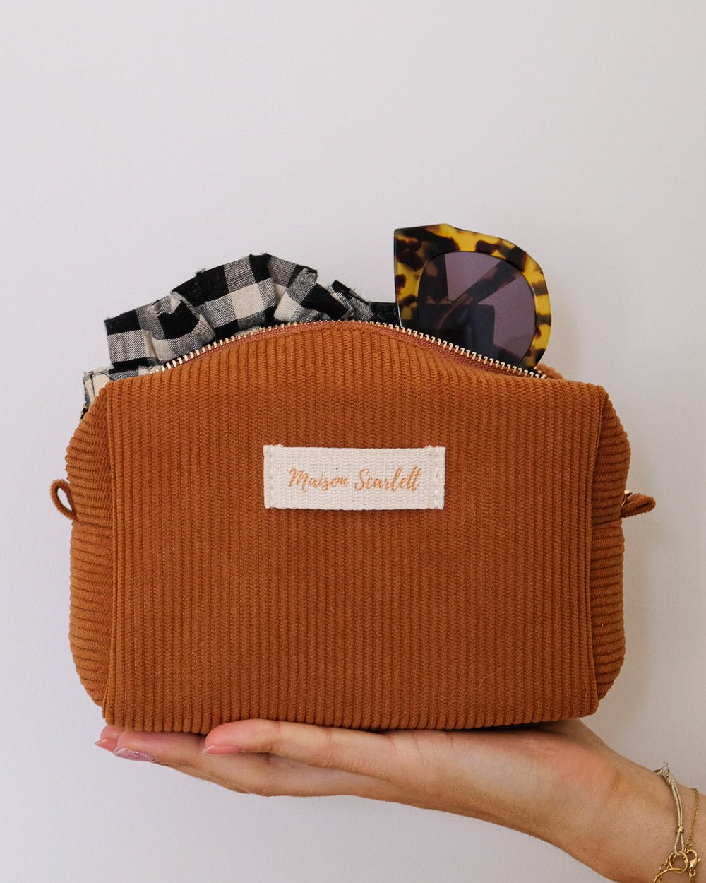 Trousse de toilette Charlotte en velours côtelé - outlet